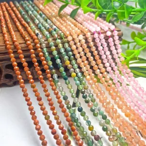 Natural faceted gemstone beads for DIY necklace and bracelet jewelry making accessories