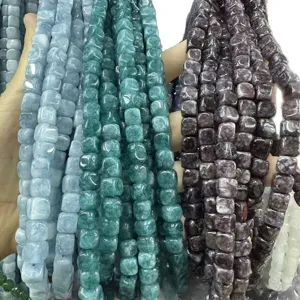 Perline quadrate in pietra naturale da 8 mm per la creazione di gioielli fai da te