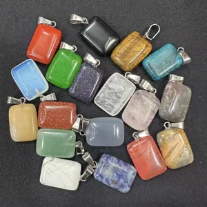 Colgantes rectangulares de piedras semipreciosas naturales en varios colores como ágata