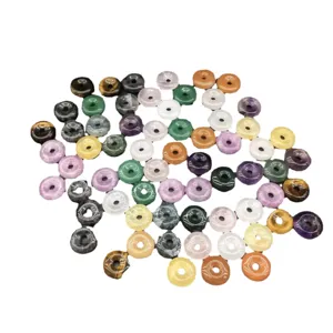 Assorted 15mm natural stone Ping An Kou beads for DIY jewelry making