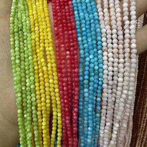 Multi-colored 3mm round shell beads for DIY jewelry making and crafts