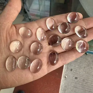 Colección de cabujones de cristal de cuarzo sintético transparente, ovalados y redondos
