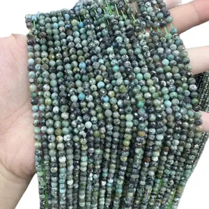 Stränge aus natürlichen afrikanischen Türkis-Facettierte Perlen für handgefertigten DIY-Schmuck