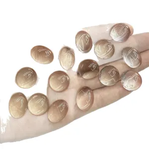 Cabujones ovalados de cristal sintético color champán para engastar en joyería fina