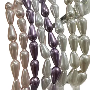 Cuentas de perlas artificiales de lágrima coloridas para creación de joyas y manualidades