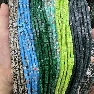 Square Natural Stone Beads Cube Sugar Shape Loose Spacer Beads For DIY Bracelet Necklace Jewelry Making Handmade Accessories