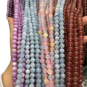 Assorted 8mm colorful natural stone round beads for DIY jewelry making and craft projects