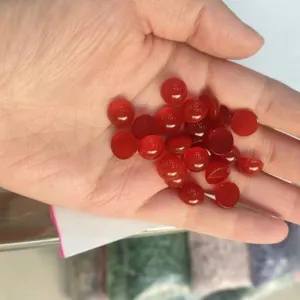 Cabochon tondi in agata rossa a fondo piatto per gioielli fai da te e accessori