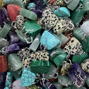 Sortierte Mini-Handtaschen-Anhänger aus Naturstein für DIY-Halsketten und Schmuck