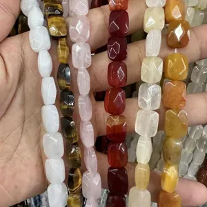 High-quality natural faceted stone beads for DIY jewelry making in assorted colors