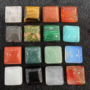 Naturstein Quadratisch Cabochon Achat Quarz Lose Steine Für DIY Schmuckherstellung Halskette Anhänger Zubehör