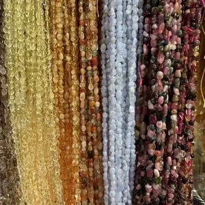 Selection of natural 4x6mm irregular stone nugget beads for DIY craft and jewelry making