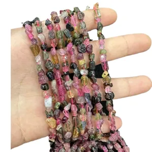 4-6mm natural irregular colorful gemstone nugget beads for DIY jewelry making strands