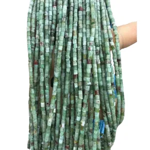 2x2mm natural green stone cylinder beads for DIY jewelry making and craft projects