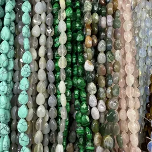 Faceted teardrop natural stone crystal beads in various colors for DIY jewelry making
