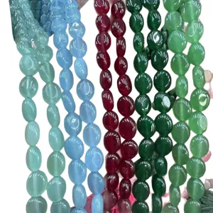 Perles en pierre naturelle calcédoine ovale 8x10mm pour bijoux DIY, couleurs variées