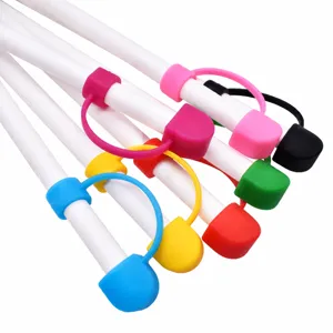 Kleurrijke siliconen rietje doppen, duurzaam PVC materiaal, geschikt voor herbruikbare rietjes 8-10mm.