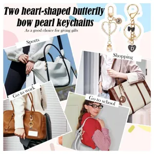 Herzförmige Schmetterling Perle Schlüsselanhänger Damen süße Tasche Zubehör Geschenk.