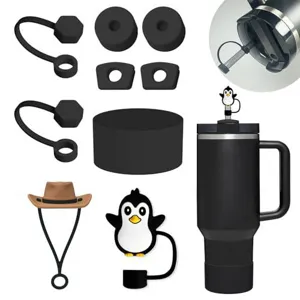 Set di accessori in silicone tappo per cannnuccia e protezione fondo per tazza termica