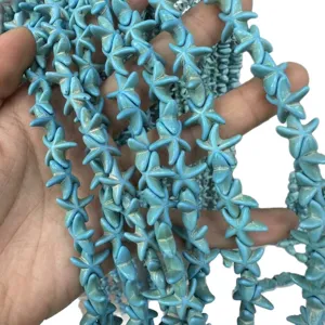 Blaue Türkis-Seesternperlen für DIY-Schmuck und Strand-Fußkettchen Basteln