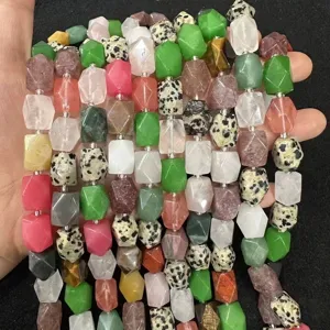 Multicolor faceted natural stone beads for DIY jewelry making
