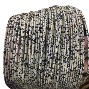 Natural Dalmatian Stone 2x4mm tube beads for DIY jewelry making and handcrafted beadwork