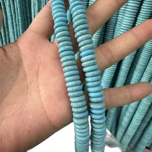 Perles intercalaires en turquoise bleue naturelle pour la fabrication de bijoux DIY