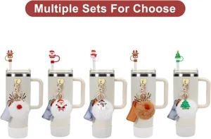 Set de accesorios para taza Stanley de Navidad con un lindo colgante de bola de peluche.