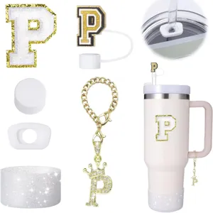 Kit accessori per bicchiere Stanley toppa lettera P copertura paglia ciondolo stivale