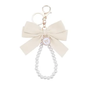 Donne Perla Fiocco Portachiavi Perla Artificiale Braccialetto di Perle Portachiavi per Auto Ciondolo per Borsa Accessori di Moda