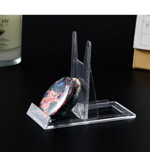 Transparante verstelbare kunststof displaystandaard voor fotokaarten, borden en mobiele telefoons.
