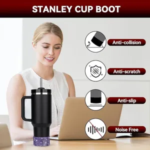 Hotte de tasse en silicone avec strass scintillants, antidérapante et anti-collision.