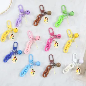 Legierung Emaille Pinsel Palette Schlüsselanhänger Süße Bonbonfarbe Taschenanhänger Minimalistischer Schlüsselring Damen Schmuck