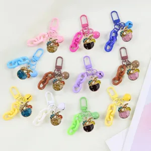 Portachiavi colorato in lega bevanda cocco simpatico cartone animato ciondolo borsa regalo