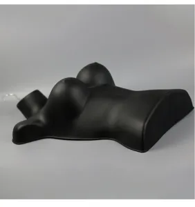 Black female torso mannequin hanging form for lingerie bra swimwear display rack store use.