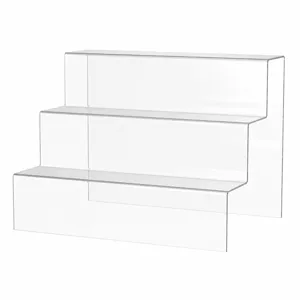 Clear Acrylic Display Riser 2/3 Tier Step Shelf Organizer Stand For Figures Wallets Cosmetics Perfume Showcase Home Storage