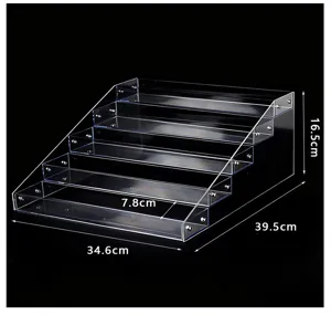 Transparante acryl 5-laags display standaard trap plank voorDetailhandel opslag organisator