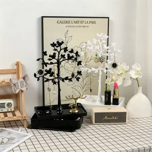 Espositore per gioielli ad albero di uccelli creativo e scatola organizer per orecchini.