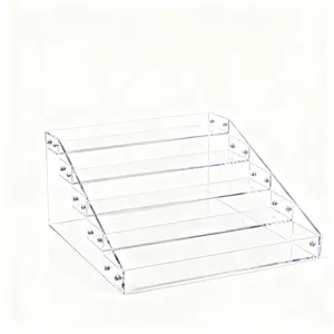Transparante acryl 5-laags display standaard opbergplank voor detailhandel artikelen.