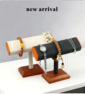Massivholz Schmuckständer T-Steg Armbandhalter Uhrenorganizer Präsentationsstütze