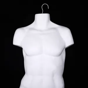 European Style Plastic Male Muscle Half Body Mannequin Display Prop Hanging Hanger For Clothing Store Coat Swimsuit
