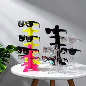 Espositore per occhiali in plastica multistrato da tavolo per occhiali da sole e montature.