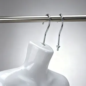 Mannequin neck hook display prop replacement metal clothing hanger fitting part for retail store.