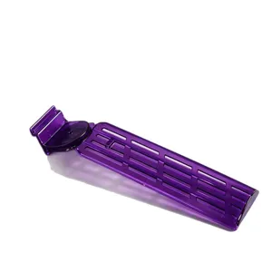 Supporto espositore per scarpe in plastica trasparente viola gancio per scaffale negozio