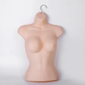 Flesh-toned female hanging mannequin torso display prop for underwear bras and swimwear