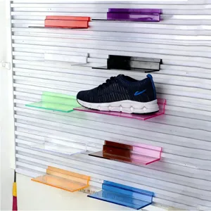 Espositore per Scarpe in Plastica Trasparente Slatwall Supporto per Scarpe Mensole da Parete per Negozio