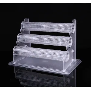 Clear acrylic 3-tier bracelet display stand jewelry holder showcase countertop organizer