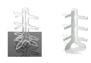 Clear plastic glasses display stand multi tier sunglasses holder for retail counter tabletop.