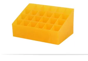 Porta rossetto in acrilico giallo a 24 griglie organizer da scrivania per cosmetici