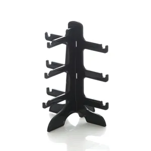 Black plastic glasses display stand sunglasses rack holder for retail store counter top use